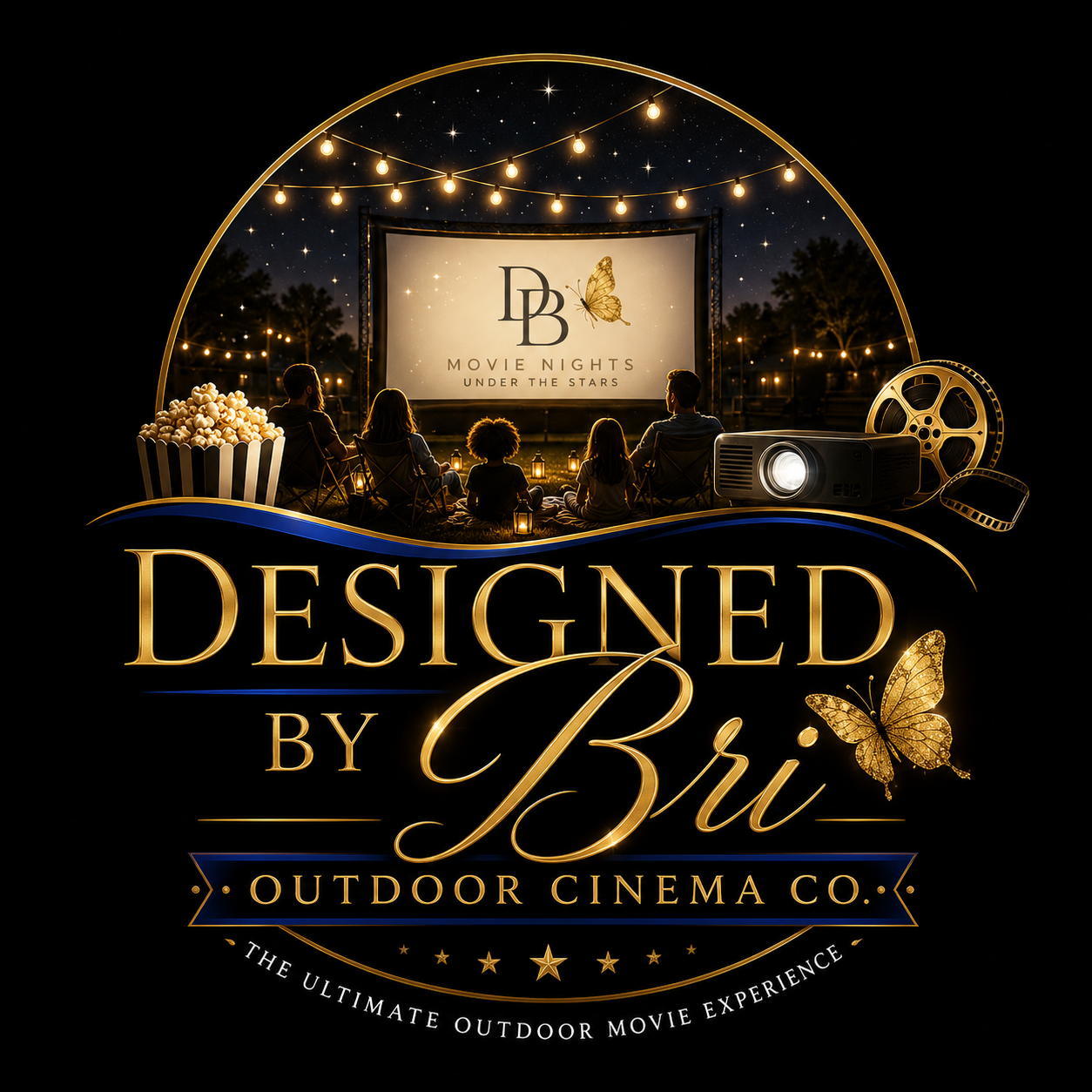 Designed by Bri Outdoor Cinema Co. logo